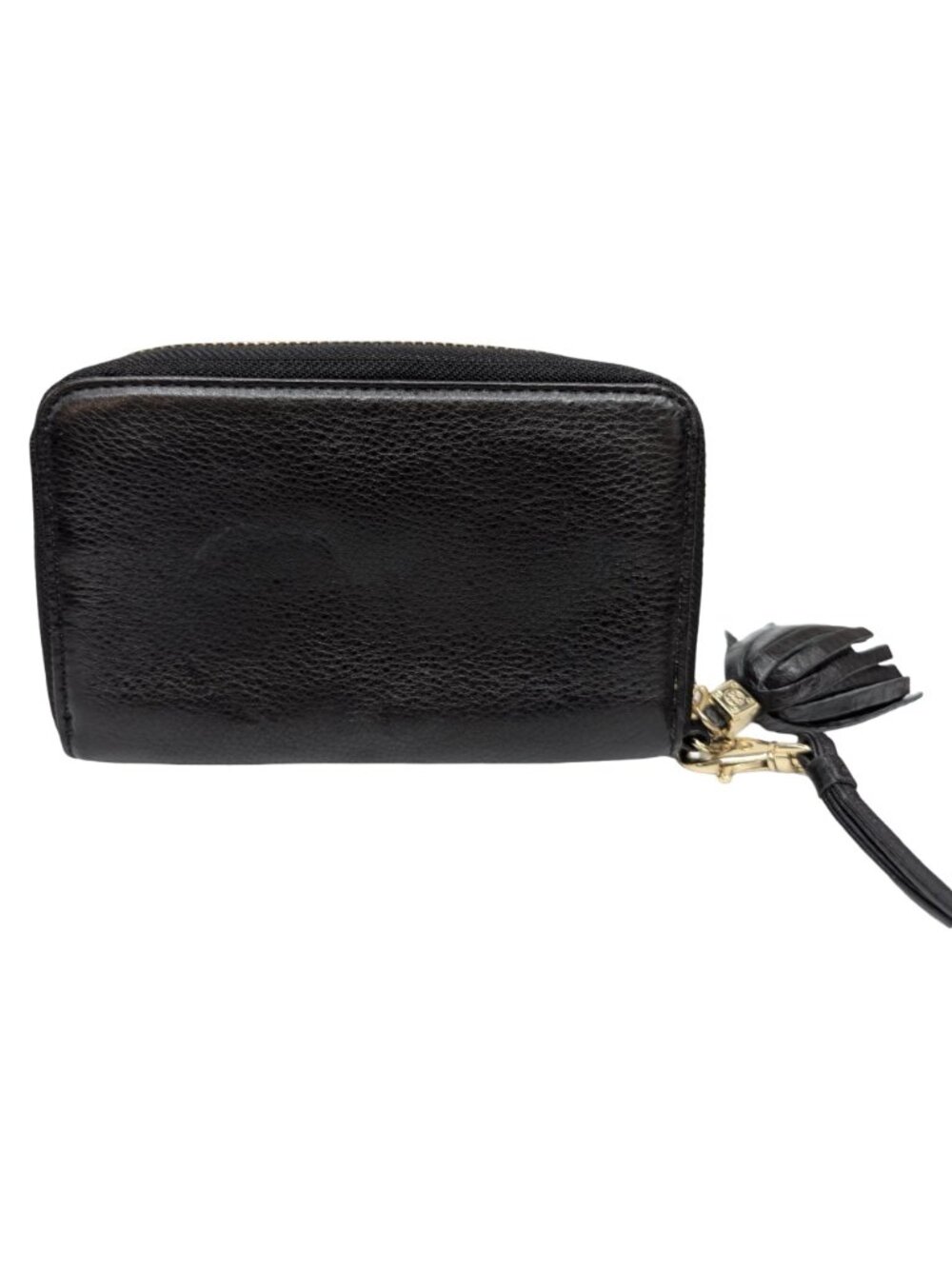 Tory Burch Thea Wristlet Wallet Womens Black Leather Tassel Zip Around - Picture 2 of 13